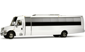 a white bus side view